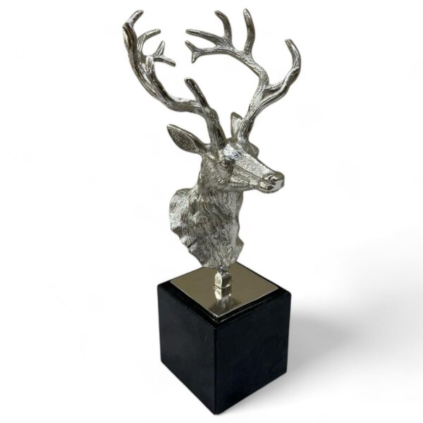 Dekostatue  klein H: 48,5 cm Hirsch Design Silber Schwarz