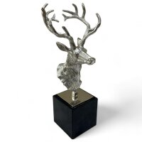 Dekostatue  klein H: 48,5 cm Hirsch Design Silber Schwarz