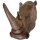 Wandskulptur Nashorn Kopf Polyresin B: 61 cm Braun künstlich