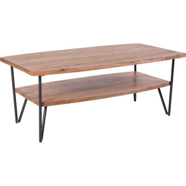Couchtisch 110 cm Holz Stahl mit Stauraum rechteckig YORK