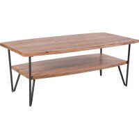 Couchtisch 110 cm Holz Stahl mit Stauraum rechteckig YORK