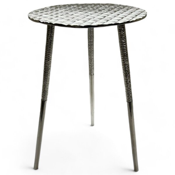Beistelltisch rund Ø 47 cm H: 45,7 cm Grau Dreibein