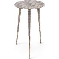 Beistelltisch rund Ø 47 cm H: 45,7 cm Grau Dreibein