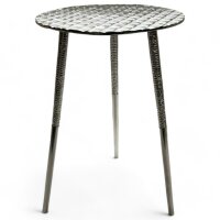 Beistelltisch rund Ø 47 cm H: 45,7 cm Grau Dreibein