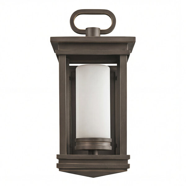 Dekorative Wandlaterne in Bronze Opalglas außen
