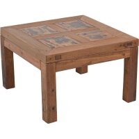 Quadratischer Couchtisch Teak Holz Braun B: 70 cm