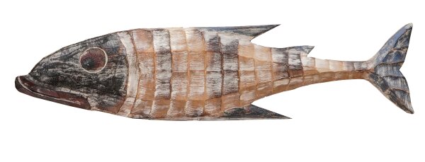 Wand Deko Holz Fisch 100 cm lang Handarbeit Shabby