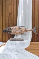 Wand Deko Holz Fisch 100 cm lang Handarbeit Shabby