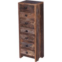 Kommode Holz schmal H: 58 cm B: 20 cm in Braun REDDING
