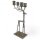 Kerzenhalter Glas Alu H: 66 cm Hirsch Design in Silber