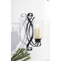 Kerzenhalter Glas Metall 36 cm hoch Schwarz für...