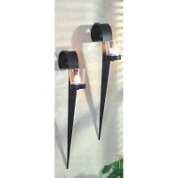 Kerzenwandhalter Rustikal 2er Set Stahl Glas Schwarz H:...