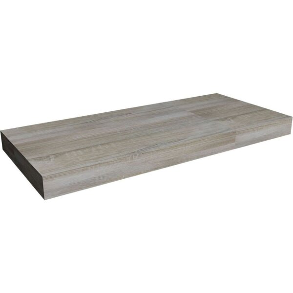 Wandregal schwebend 80 cm Holz Optik Grau MDF Kunststoff