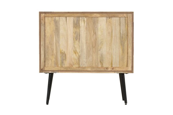 Sideboard Holz Stahl 92 cm breit Natur Grau Schwarz