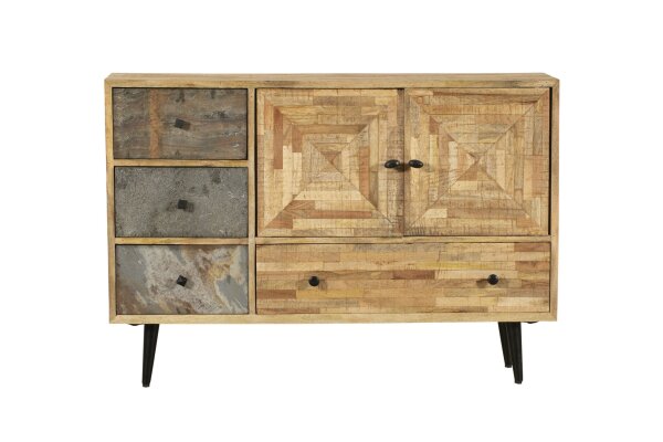 Sideboard Holz Stahl B: 117 cm mit Schubladen Türen