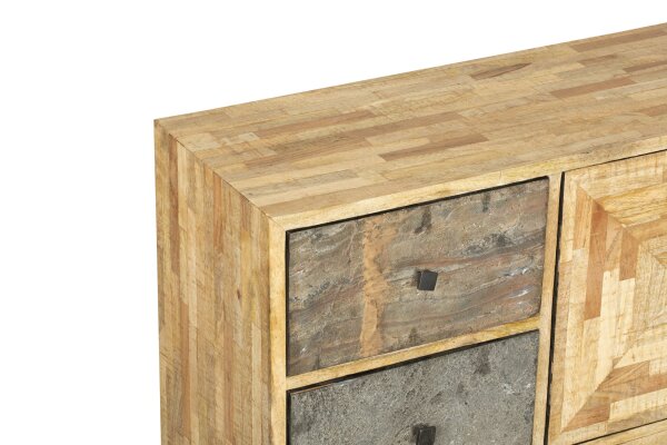 Sideboard Holz Stahl B: 117 cm mit Schubladen Türen
