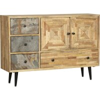 Sideboard Holz Stahl B: 117 cm mit Schubladen Türen