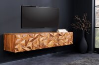 TV Hängeboard Sheesham Holz 160 cm Handarbeit massiv