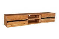 TV Lowboard hängend Akazienholz Metall 160 cm Baumkante