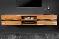 TV Lowboard hängend Akazienholz Metall 160 cm Baumkante