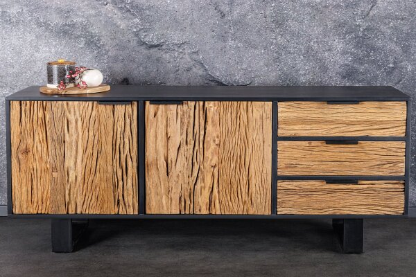 Sideboard Holz Teak Mango Eisen 150 cm breit Kufengestell