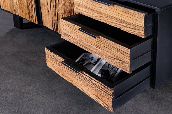 Sideboard Holz Teak Mango Eisen 150 cm breit Kufengestell