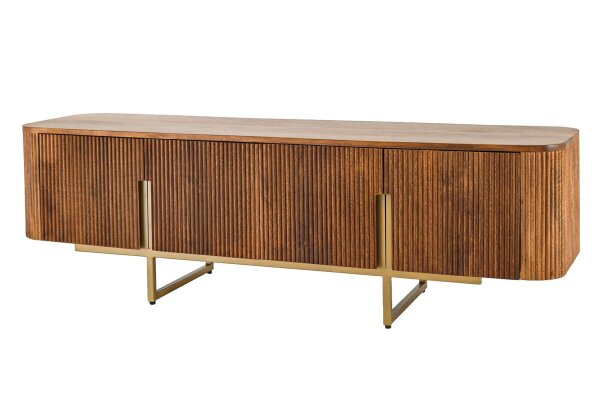 TV Lowboard 160 cm Holz Metall Art Déco Design