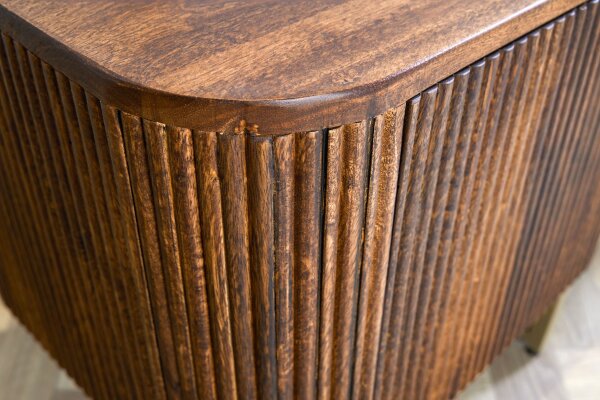 Sideboard Holz Metall 160 x 75 cm Art Déco Lamellen Design