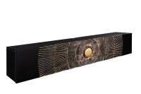 TV Hängeboard Holz Metall 160 cm Schwarz Gold...