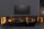 TV Hängeboard Holz Metall 160 cm Schwarz Gold Handarbeit