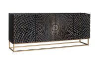 Sideboard Schwarz Gold 177 x 76 cm Ornament Türen...