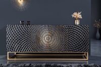Sideboard Schwarz Gold 177 x 76 cm Ornament Türen...