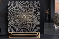 Highboard Schwarz Gold 100 x 120 cm (BxH) Holz Eisen