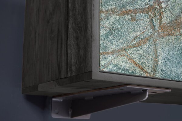 TV Lowboard hängend Steinfurnier Akazienholz 160 cm Unikat