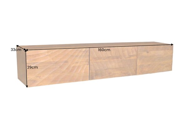 TV Hängeboard Mangoholz 160 cm Handarbeit modernes Design