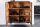 Highboard Schwarz Gold 2 Türen 100 x 120 cm Handarbeit
