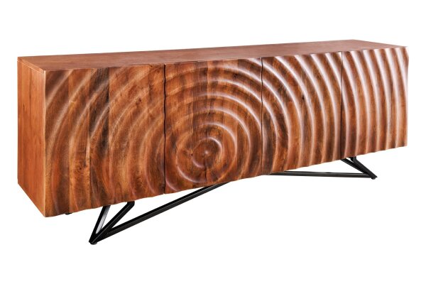 Sideboard Mangoholz Eisen 177 x 75 cm Handarbeit RENNY