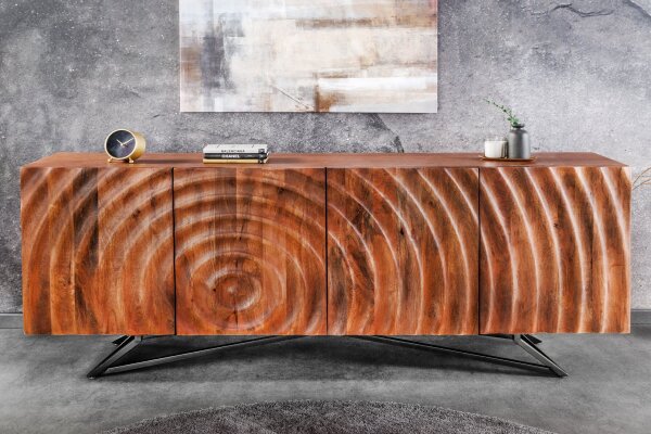 Sideboard Mangoholz Eisen 177 x 75 cm Handarbeit RENNY