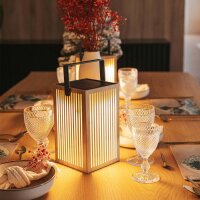 LED Tischleuchte Holz Metall 24 cm IP54 2700K kabellos...