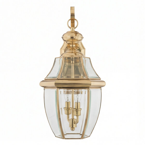 Messing Wandleuchte Außen Glas IP44 E14 51 cm rostfrei