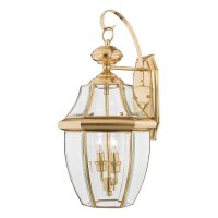 Messing Wandleuchte Au&szlig;en Glas IP44 E14 51 cm rostfrei