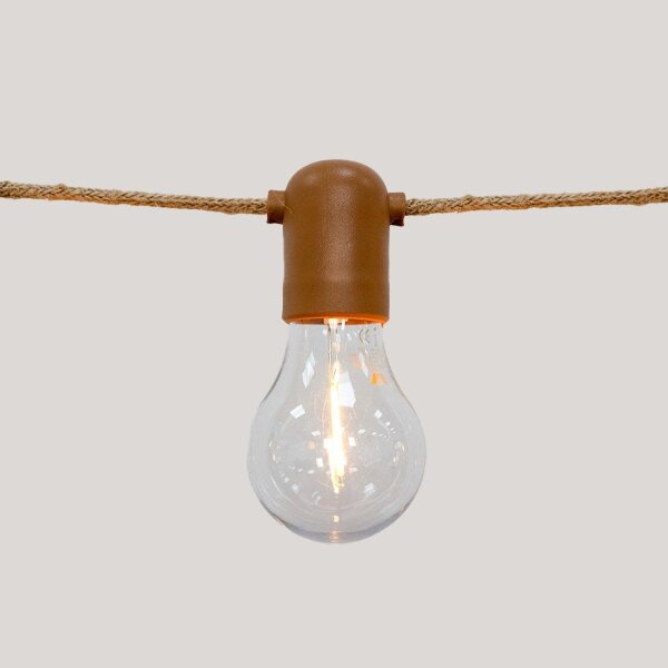 LED Außenlichterkette 5m 10x E27 IP44 2700 K mit Stecker