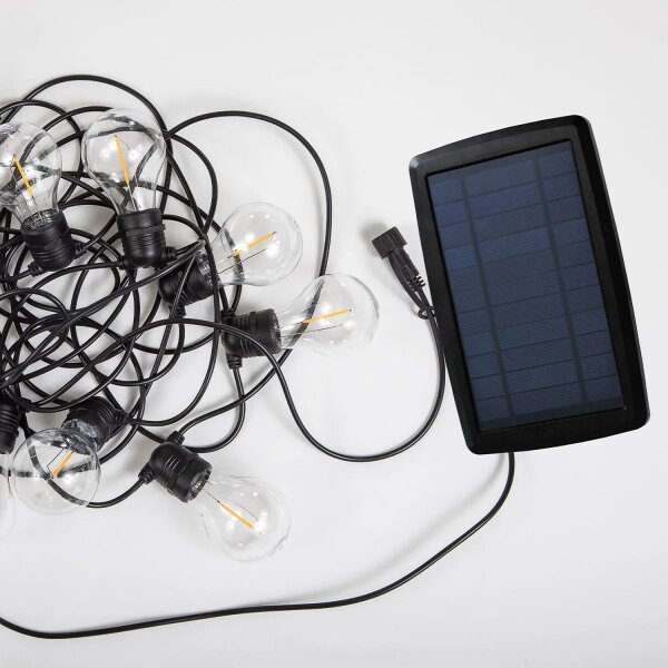 LED Außenlichterkette Solar IP44 Schwarz 2700 K 5m lang