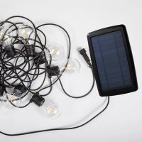 LED Au&szlig;enlichterkette Solar IP44 Schwarz 2700 K 5m...