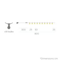 LED Außenlichterkette Solar IP44 Schwarz 2700 K 5m...
