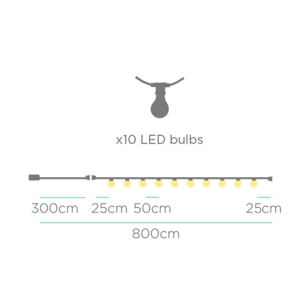 Solar Lichterkette außen LED 2700K warmweiß IP44 5m lang