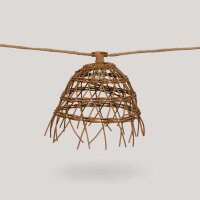 Solarlichterkette LED 1800 K 5 m lang Jute Naturfaser