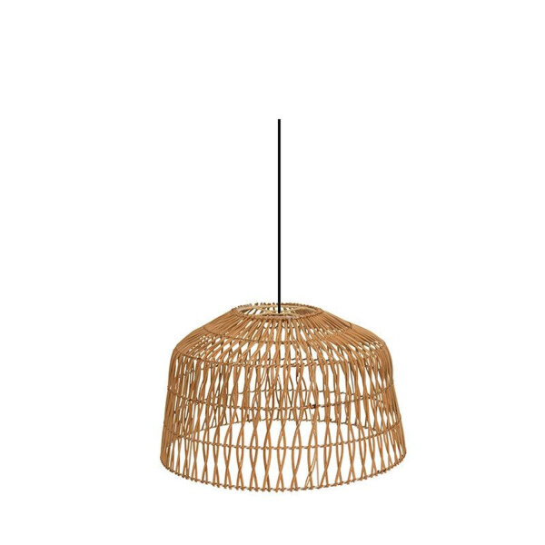 Pendelleuchte Rattan Ø 49 cm Natur Schwarz Boho E27
