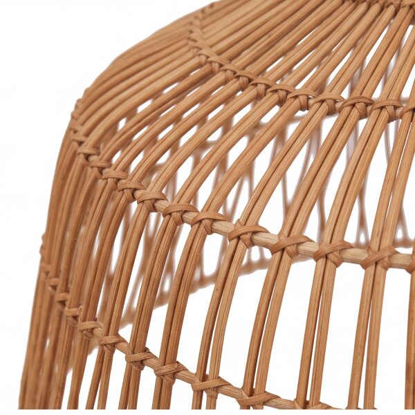 Pendelleuchte Rattan Ø 49 cm Natur Schwarz Boho E27