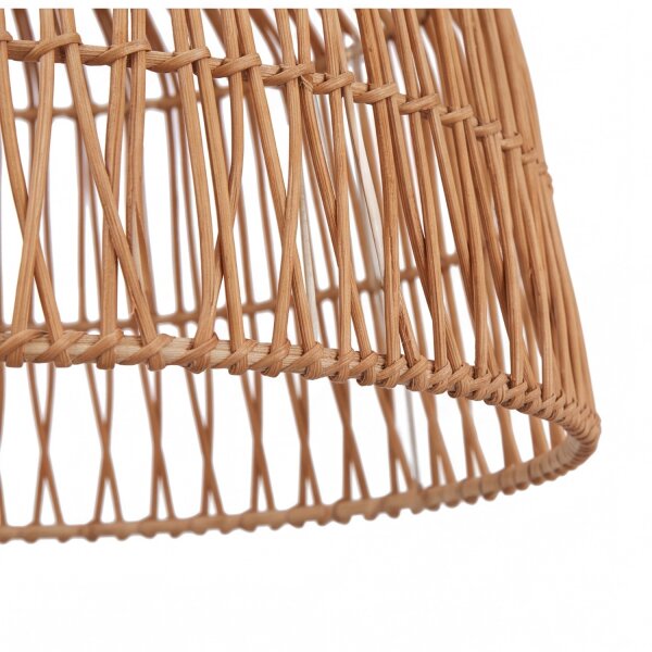 Pendelleuchte Rattan Ø 49 cm Natur Schwarz Boho E27